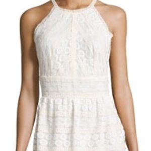 Max Studio Two-Tone Lace Maxi Dress